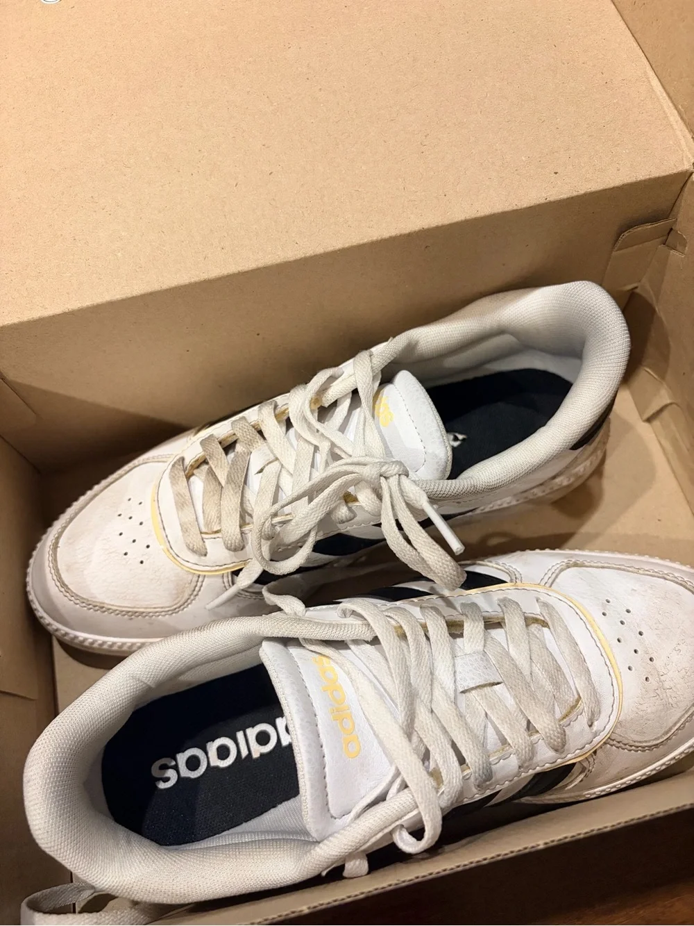 adidas Breaknet Sleek J White with Black Stripes Kids Sneakers